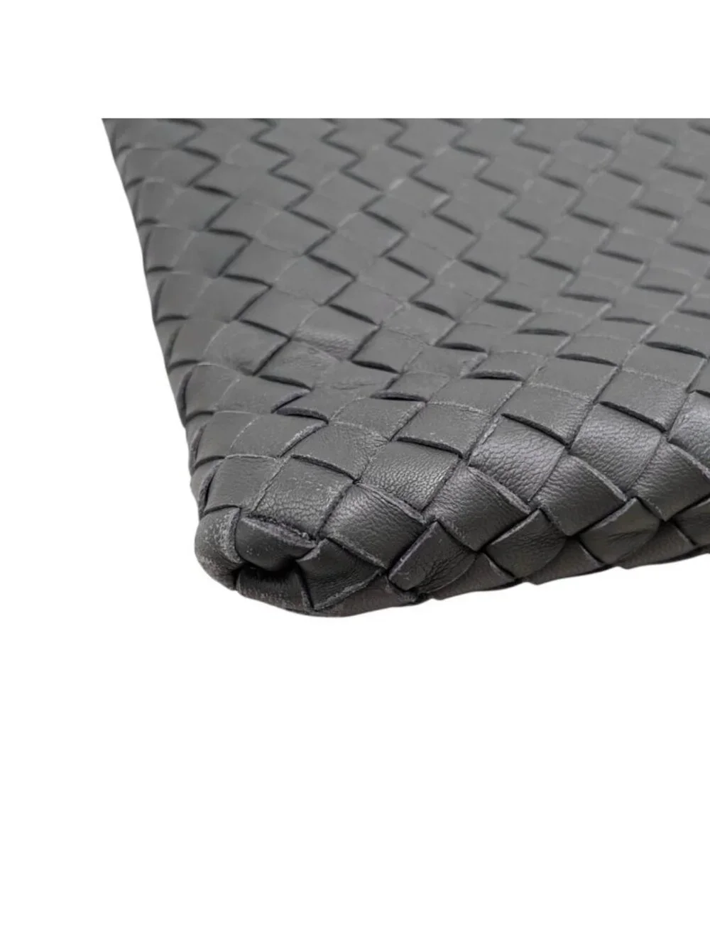 Bottega Veneta Clutch Intrecht Leather Gray Silver